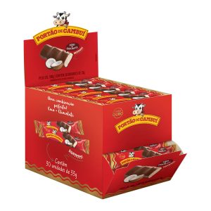 Doce de Leite com coco Cobertura de Chocolate Display 990g ( 30 unidades de 33g)